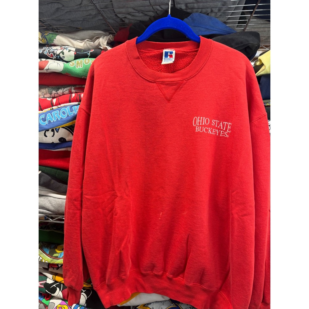 Vintage Russell Athletic Ohio State Buckeyes Sweatshirt Red XL Made in USA 90s